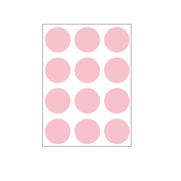 1-1/4" Color Coding Dots Pink - Sheet Form